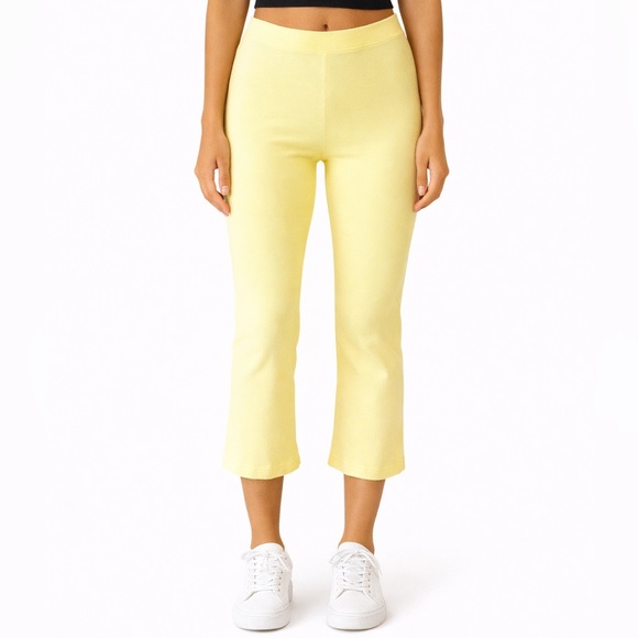 The Wrights Pants - The Wrights Yellow Crop Stretch Pant